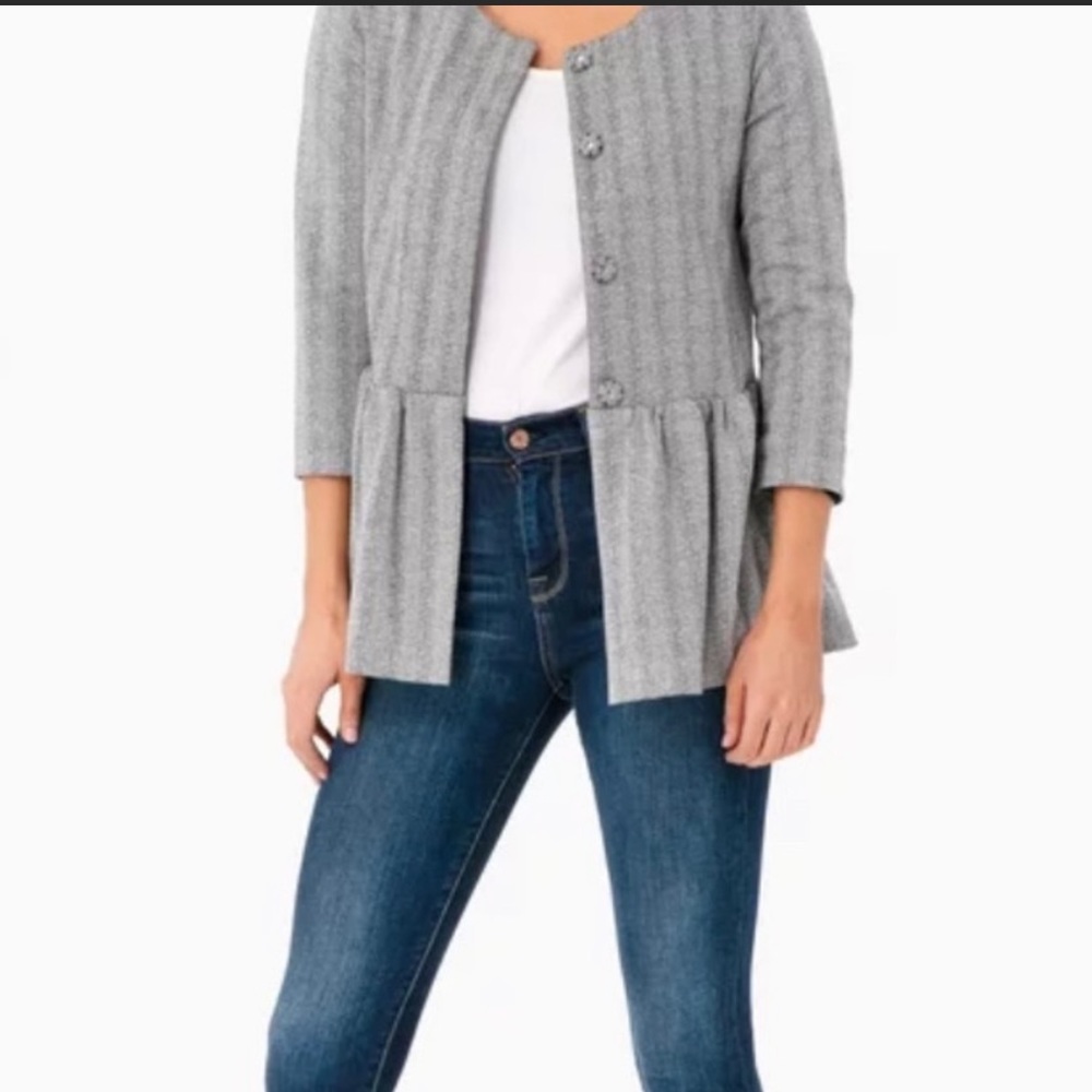 Tuckernuck Herringbone Blazer Cardigan XS